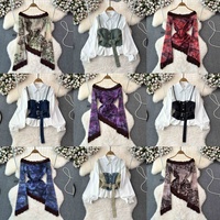 Camisa Elegante de Gasa con Cuentas para Mujer, Manga Larga, Estilo Casual de Oficina, Primavera y Otoño, Nueva, Tallas Grandes, Precio de Mayoreo, Gran Venta