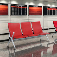 Chaises d'attente modernes en métal rembourrées à 3 places, durables, faciles à nettoyer, pour hôpitaux, cliniques, aéroports, banques, gares routières et zones clientèles