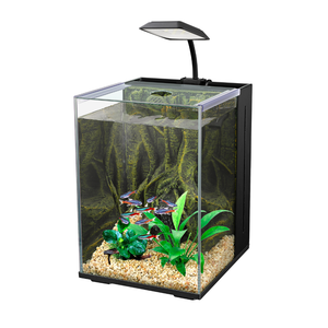 Kit <span class=keywords><strong>Acquario</strong></span> in Vetro con Pannello Decorativo, Set Vasca per Pesci per Decorazione Domestica - Product Image 1