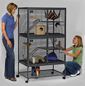 Boîtier à 4 niveaux pour chats et chatons, <span class=keywords><strong>Cage</strong></span> de furet, boîte de parc, niche, caisse, roulettes rotatives, boîte de parc Ani, niche, caisse, roulettes rotatives - Product Image 3