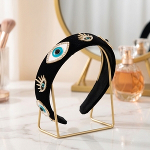 Serre-têtes de luxe vintage faits à la main, écologiques, en cristal, avec strass de qualité supérieure, style turc Nazar Boncuk haut de gamme - Product Image 4