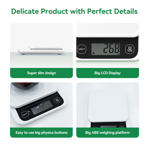 Welland 스마트 전자 주방 저울 다기능 디지털 스테인레스 스틸 저울 배터리 전원 무게 측정 - Product Image 2