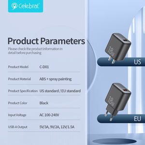 EU US UK PD <span class=keywords><strong>18W</strong></span> QC3.0 Portable Fast Mobile Type USB C Cell Phone Wall Charger Adapter pour <span class=keywords><strong>Apple</strong></span> iPhone Samsung - Product Image 2