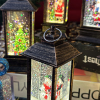 Decoraciones Navideñas Luminosas de Plástico para Interiores, Lámparas de Agua para Ancianos, Manualidades con Luz Nocturna LED de Muñeco de Nieve
