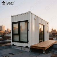 Maison modulaire de conteneur d'expédition d'acier ondulé de paquet plat pour l'usage de parc ou de villa de chambre à coucher d'hôtel de bureau de construction