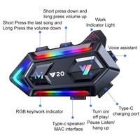 Casque audio sans fil à connexion rapide pour moto Y20, accessoires de moto en gros, meilleur casque audio avec lumières RVB