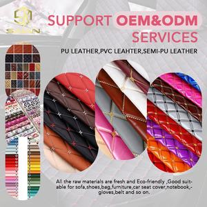 Matériau de revêtement synthétique en éponge composite gaufrée en diamant brillant pour sièges automobiles, décoration de meubles - Product Image 4