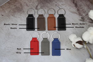 Llavero de Piel Sintética en Blanco para Grabado Láser Personalizado con Impresión y Forma Rectangular - Product Image 3