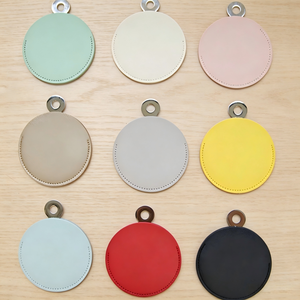 Specchietti Compatto per il Trucco in Pelle PU, Regalo in Vari Colori: Giallo Limone, Rosa Ciliegio, Grigio Tenue - Product Image 1