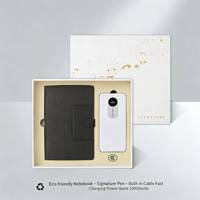 Set de Cuaderno Minimalista de Lujo Premium y Cargador Portátil con Pantalla Digital para Oficina, Hogar y Regalo Corporativo