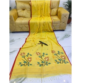 Sari en coton Jamdani, tissé à la main, de qualité supérieure, pour femme, idéal pour le bureau, sari indien pour femme - Product Image 1