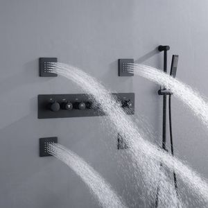 Douche de luxe pour salle de bain 2026 avec LED colorées, <span class=keywords><strong>musique</strong></span>, jets latéraux, mitigeur thermostatique, inverseur, pomme de douche pluie SPA - Product Image 5