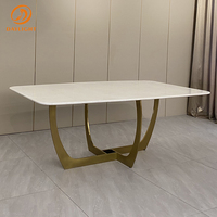 Meubles de salle à manger au design moderne populaire Table à manger en marbre naturel