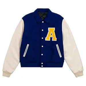 YYSY YSJY Supplier Wholesale Custom Logo Embroidery Letterman Baseball Streetwear Bomber Chenille Patches Men Varsities Jacket