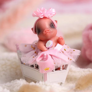 Babeside yenidoğan 4.5 "yumuşak gerçekçi Piggy oyuncaklar Mini 12cm gerçekçi tam silikon bebek hayvan yeniden doğmuş bebek modeli oyuncak - Product Image 2