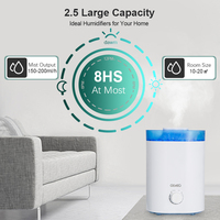 Humidificateur à ultrasons à brume froide, capacité 2L, plastique, électrique, pour voiture, maison, extérieur, garantie 1 an