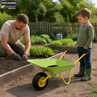 Brouette en métal pour enfants avec poignée et fourche séparées, roue pleine de 6 pouces pour le jardin et les jeux