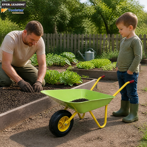 Carriola in Metallo per Bambini con Manico e Ruota Separati, Ruota Solida da 6 Pollici per Giardino e Gioco - Product Image 5