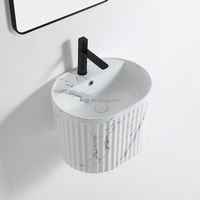 Lavabo de salle de bain en céramique à effet marbre personnalisé, Labavos Para Bano Suspendido, lavabo suspendu