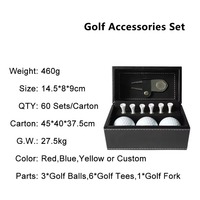 Kit complet d'accessoires de golf en gros personnalisé en usine coffret cadeau de golf balle Tee outil de divot coffrets cadeaux de balles de golf