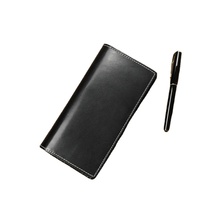 Portefeuille long pour homme en cuir véritable, cuir de vache tanné végétal italien, protection RFID, plusieurs emplacements pour cartes, sac à main décontracté
