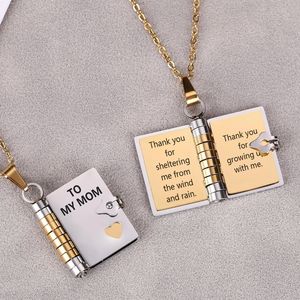 Collar de Pareja de Acero Inoxidable con Letras Personalizadas, Álbum de Fotos con Apertura y Cierre DIY, Carta de Amor, Bambú en Forma de Corazón - Product Image 4