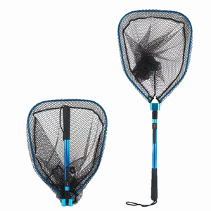 Épuisette de pêche pliable portable en aluminium monobloc anti-accrocs pour gros poissons et pêche en mer - Product Image 1