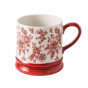 Elegante Taza de Cerámica con Diseño Floral, Asa Negra, para Café o Té, para Bodas o Uso Doméstico, Juego de Una Sola Taza - Product Image 2