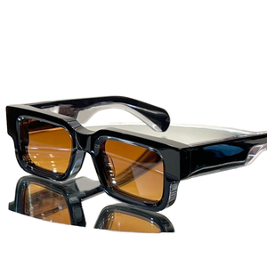 Retro vuông Acetate Sunglasses đối với phụ nữ biểu tượng tùy chỉnh chất lượng cao cổ điển phân cực Trắng/Vàng Trung Quốc bán buôn - Product Image 4