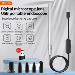 10X-200X กล้องจุลทรรศน์ดิจิตอลแบบพกพา USB/Type-c กล้องจุลทรรศน์ตรวจสอบ IP67 กล้องกันน้ำในตัว 8 ไฟ LED - Product Image 3