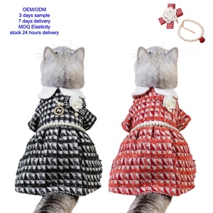 Vestidos para Mascotas, Perros y Gatos, con Estampado Floral, Abrigos Peludos de Invierno, Personalizados, Elegantes, Protectores, de Poliéster Ligero, Sencillos, Navideños - Product Image 1