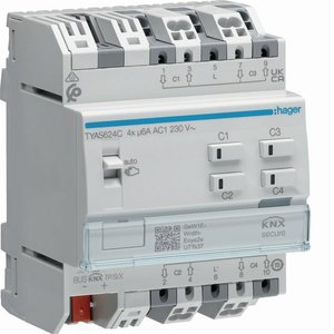 TYAS624C compatible avec l'actionneur de store Hagers KNX Secure 4 sorties 6A AC1 230V - 4M - Product Image 1