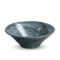 Vasque artistique de salle de bain en céramique, motif floral en spirale, bleu cristal éclatant, style ferme moderne, luxe léger haut de gamme