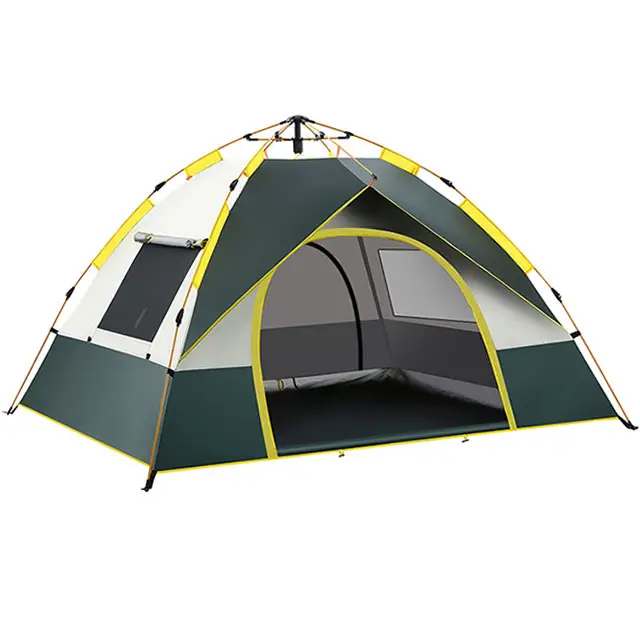 Tienda para acampar al aire libre, impermeable, a prueba de lluvia, 4 estaciones, gruesa, para 3 a 4 personas, para dormir, pop-up instantáneo