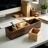 Organisateur de bureau modulaire en bois détachable, boîte de rangement multi-compartiments pour fournitures de bureau, rangement de stylos, décoration de table à domicile