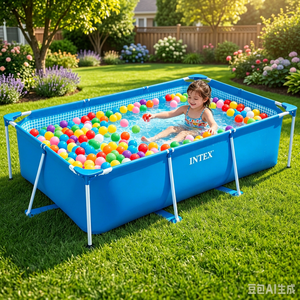 INTEX 28272 Piscina Fuori Terra Rettangolare in PVC Gonfiabile Pieghevole Ecologica per Bambini, Piscina da Esterno per Giardino - Product Image 2
