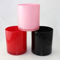 Bougeoir rond en verre avec couvercle en métal, pot de chandelier de grand volume pour la fabrication de bougies, 300ml, 1000ml, 2550ml