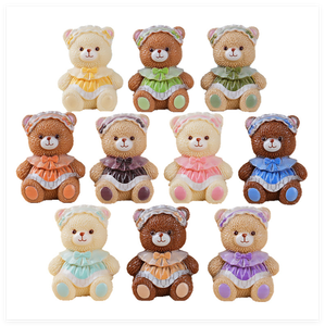 Vente en gros de petit ours personnalisé en résine pour enfant supermarché jouet figurine animale pour fille de 3 ans fournitures d'artisanat jardin - Product Image 4