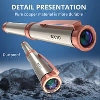 Nouveau télescope monoculaire 6X10 avec stylo doré, verre tout optique, HD, haute puissance, microscope avec vision nocturne