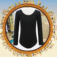 Vente flash - Justaucorps de danse pour filles, manches longues, coton et élasthanne, haute qualité, blanc et noir