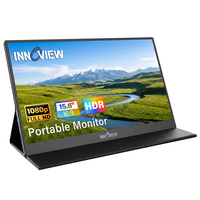 Écran portable IPS 15,6 pouces 60Hz FHD 1080P, amélioration de l'image HDR, écran mat anti-reflets, en cuir PU, haut-parleur intégré