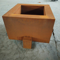 Brasero d'extérieur carré en acier Corten pour bois, foyer de jardin, patio, cour, chauffage extérieur, taille personnalisable