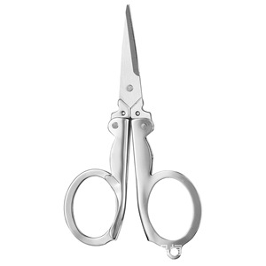 Ciseaux pliants multifonctionnels portables en acier inoxydable, mini coupe-fil pour usage domestique, forme en V, couleur argent, origine Yangjiang - Product Image 3