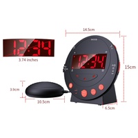 Reloj Despertador con Vibración Fuerte para Personas Sordas, con Problemas de Audición, Ancianos y Personas Dormilones, Reloj Digital con Vibración para el Hogar