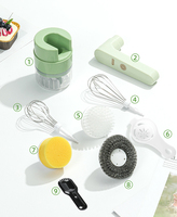 Mélangeur de hachoir à légumes à l'ail USB portable avec nettoyeur à brosse et fouet à oeufs sans fil