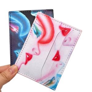 Porte-cartes en cuir à motif personnalisé porte-cartes d'identité cadeaux promotionnels porte-cartes mince rfid bloquant les portefeuilles pour homme - Product Image 3