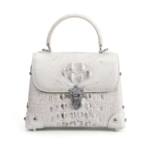 Sacoche Femme Luxe Mode Vrouwen Authentieke Echte Alligator Krokodil Lederen Crossbody Schoudertas Handtassen Voor Dames