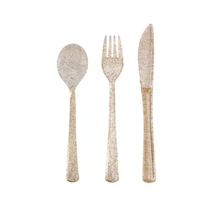 KD-K-195 High Fashion Golden Flash Party Cutlery Plastic Knife