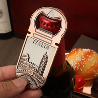 Aimant promotionnel de réfrigérateur de bière en métal bon marché avec logo personnalisé Décapsuleur Dubai Souvenirs italiens Aimant de décapsuleur à sublimation