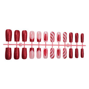 24 faux ongles de Noël à motifs flocons de neige blancs, à presser, <span class=keywords><strong>pour</strong></span> femmes et filles, <span class=keywords><strong>pour</strong></span> le <span class=keywords><strong>Nouvel</strong></span> <span class=keywords><strong>An</strong></span> - Product Image 4